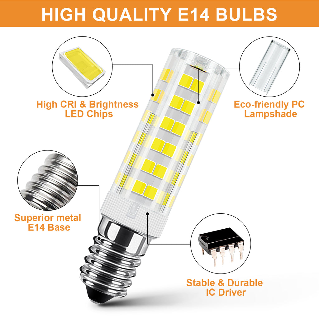360° Abstrahlwinkel: Unser Produkt ist perfekt für Dunstabzugshauben und Kühlschränke geeignet#led lampe e14 Kaltesweiß#led e14 glühbirnen nicht dimmbar led#7w e14 led birne#