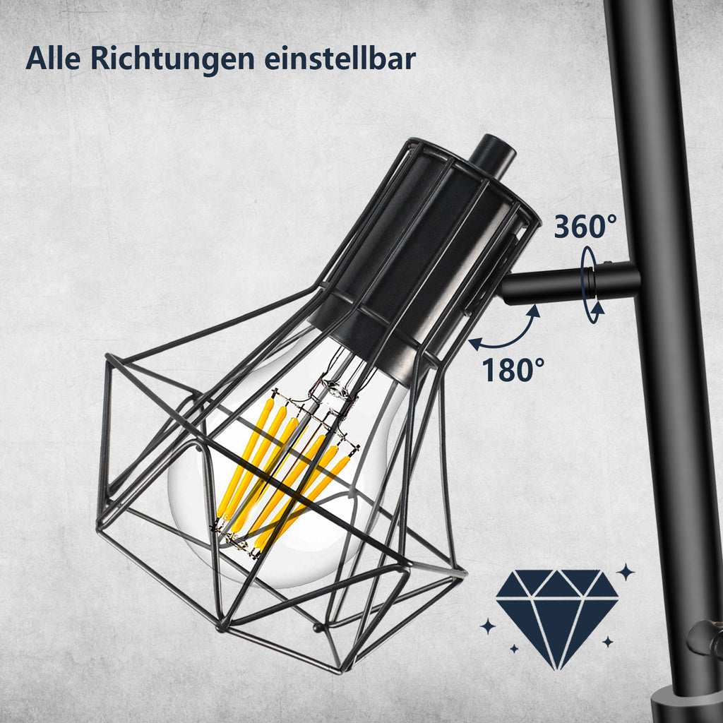 Die perfekte Lampe für Ihr Homeoffice: Unsere augenschonende Stehlampe#led stehlampe#3 Flammig Schwarz stehlampe#stehleuchte LED e27 dimmbar#