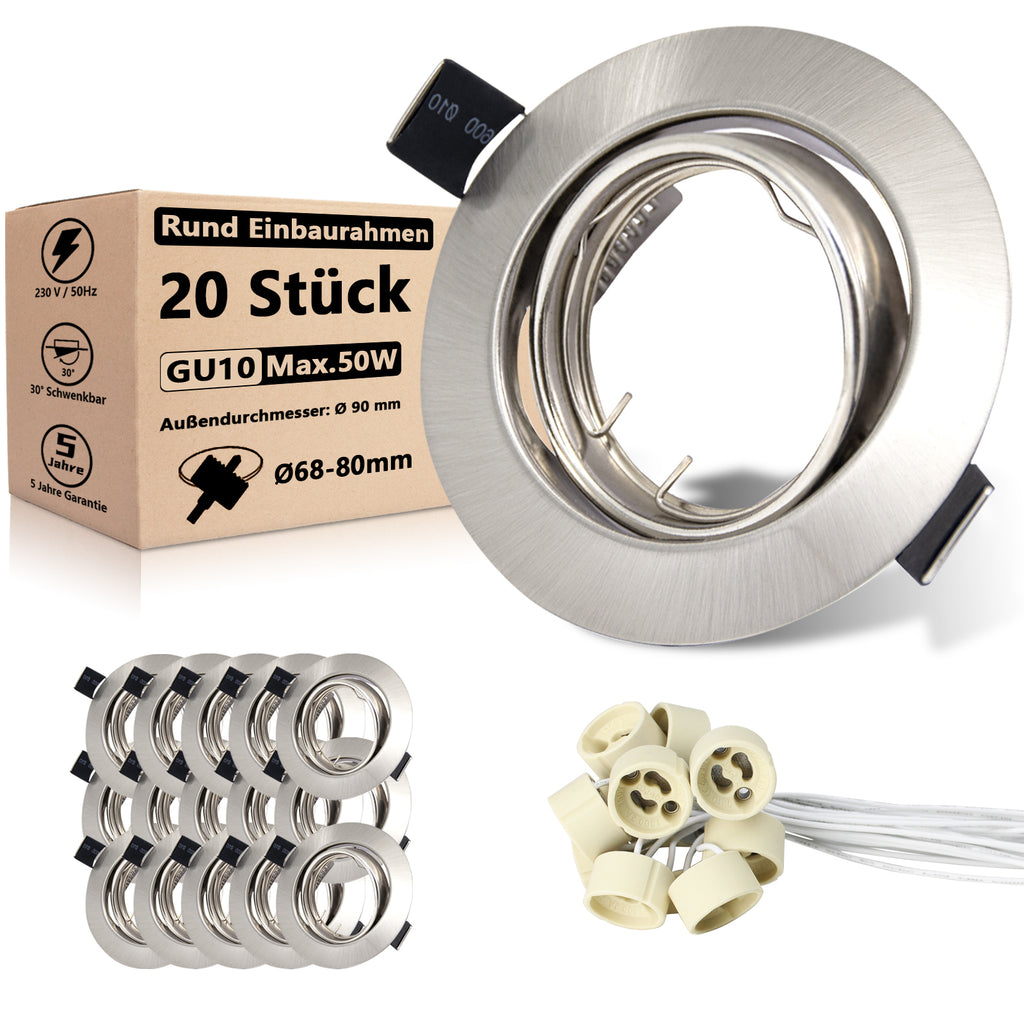 Setzen Sie Ihre Kunstwerke mit unseren Einbauleuchten ins richtige Licht#einbaurahmen gu10 gebürstet#led einbaurahmen gu10 fassung#gu10 schwenkbar einbaurahmen einbauen#