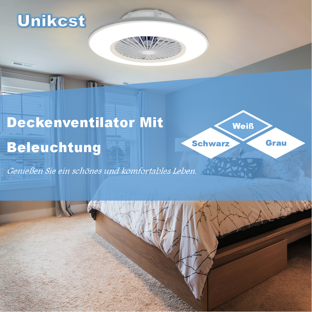Ein Deckenventilator mit Beleuchtung, der für jedes Zimmer geeignet ist#deckenventilator mit licht#led deckenventilator mit beleuchtung einschalten#led deckenventilator mit fernbedienung#