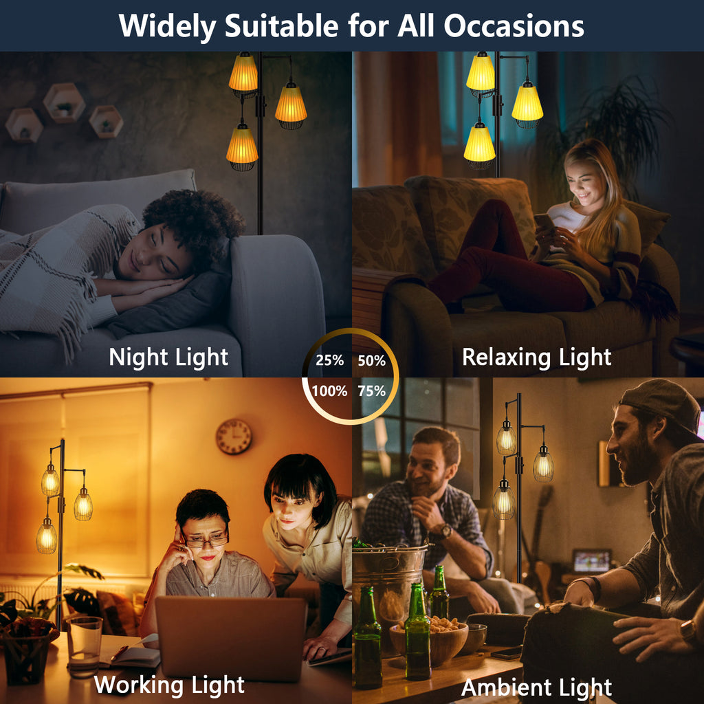 Die beste Lampe für Ihre Bibliothek zu Hause: Unsere verstellbare Stehlampe#e27 led stehlampe#Industrial Rustikale stehlampe#3 Flammig Schwarz stehleuchte#