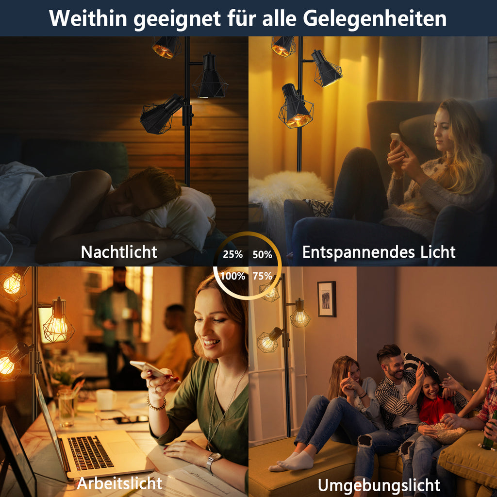 Die beste Stehlampe für Ihr modernes Zuhause: Unsere Mehrkopf-Lampe#LED Stehlampe Dimmbar#Stehleuchte 3 Flammig Schwarz#LED E27 Standlampe#