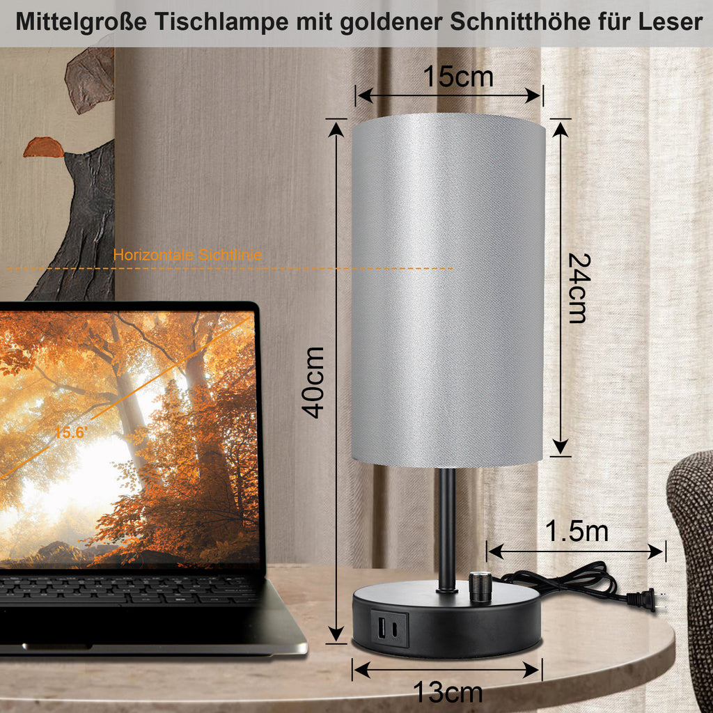 Sind Sie es leid, langweilige Lampen zu haben? Schauen Sie sich unsere moderne und elegante Lampe mit USB-Anschlüssen an!#tischlampe dimmbar#tischlampe grau#led lampe dimmbar#