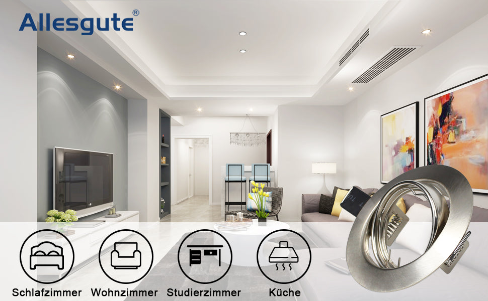 Unsere Einbauleuchten - die perfekte Wahl für eine moderne Küchengestaltung#gu10 einbaurahmen Edelstahl Gebürstet#led einbaurahmen gu10#rund gu10 schwenkbar einbaurahmen#