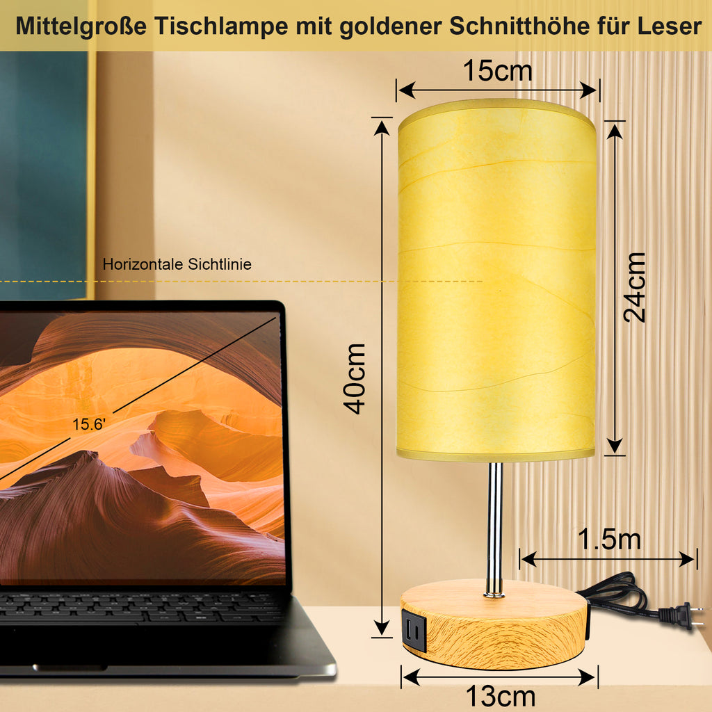Verbessern Sie Ihr Schlafzimmer mit unserer vollständig dimmbaren Lampe mit USB-Ladeanschlüssen#tischlampe aufladbar#tischlampe gelb#led lampe dimmbar#