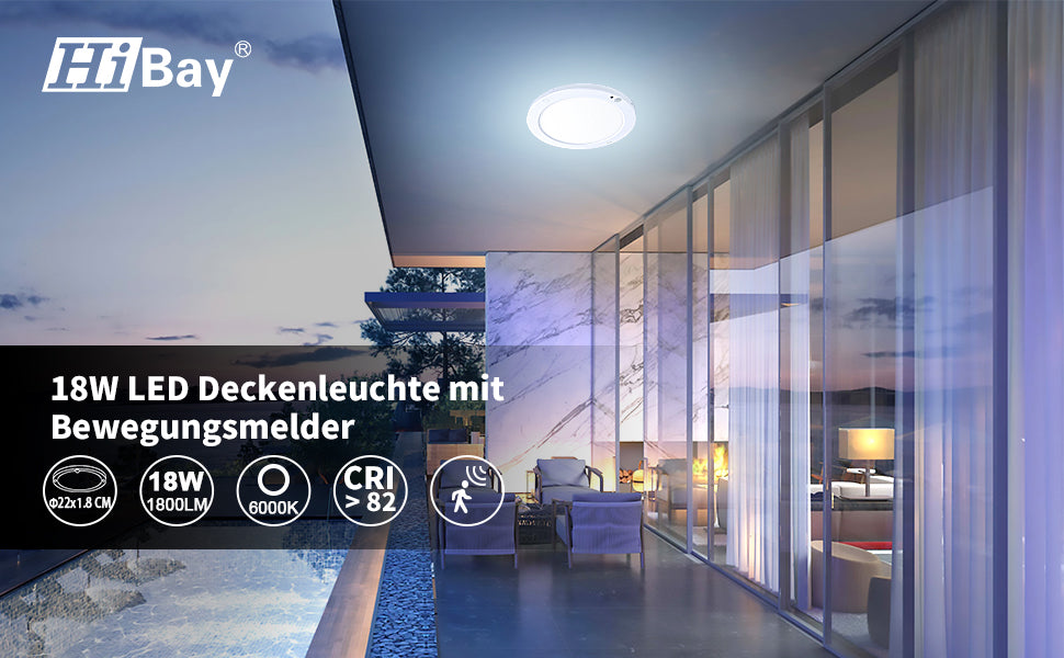 Eine Deckenleuchte für alle Räume: Flexibel einsetzbar dank Bewegungssensor#led deckenleuchte mit bewegungsmelder#led rund panel deckenlampe mit bewegungsmelder#ultra flach led deckenleuchte#