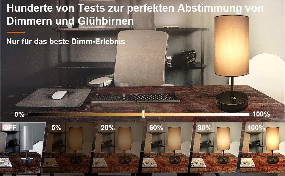 Erleben Sie die Vielseitigkeit unserer dimmbaren Tischlampe in jedem Raum#led e27 tischlampe#Nachttischlampe USB#led lampe dimmbar#