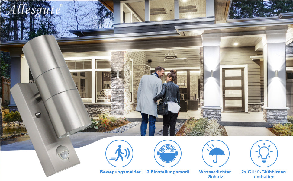 Einfache Einstellung und Bedienung: Die perfekte Außenleuchte für jedermann#led aussenleuchte mit bewegungsmelder#led lampe Dämmerungsschalter aussen #led lampe Außenlampe 230V#