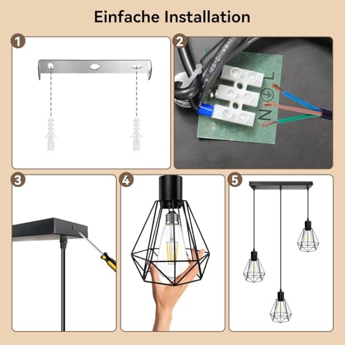 HiBay Pendelleuchte Diamant 3-Flammig Gerade – Bild 6 #3-Flammig Gerade