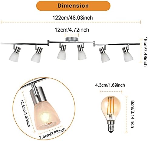 Unikcst Glasschirm mit Birne 6 Flammig – Bild 6 #6 Flammig