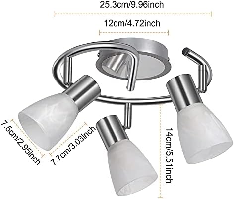 Unikcst Glasschirm mit Birne 3 Flammig – Bild 6 #3 Flammig