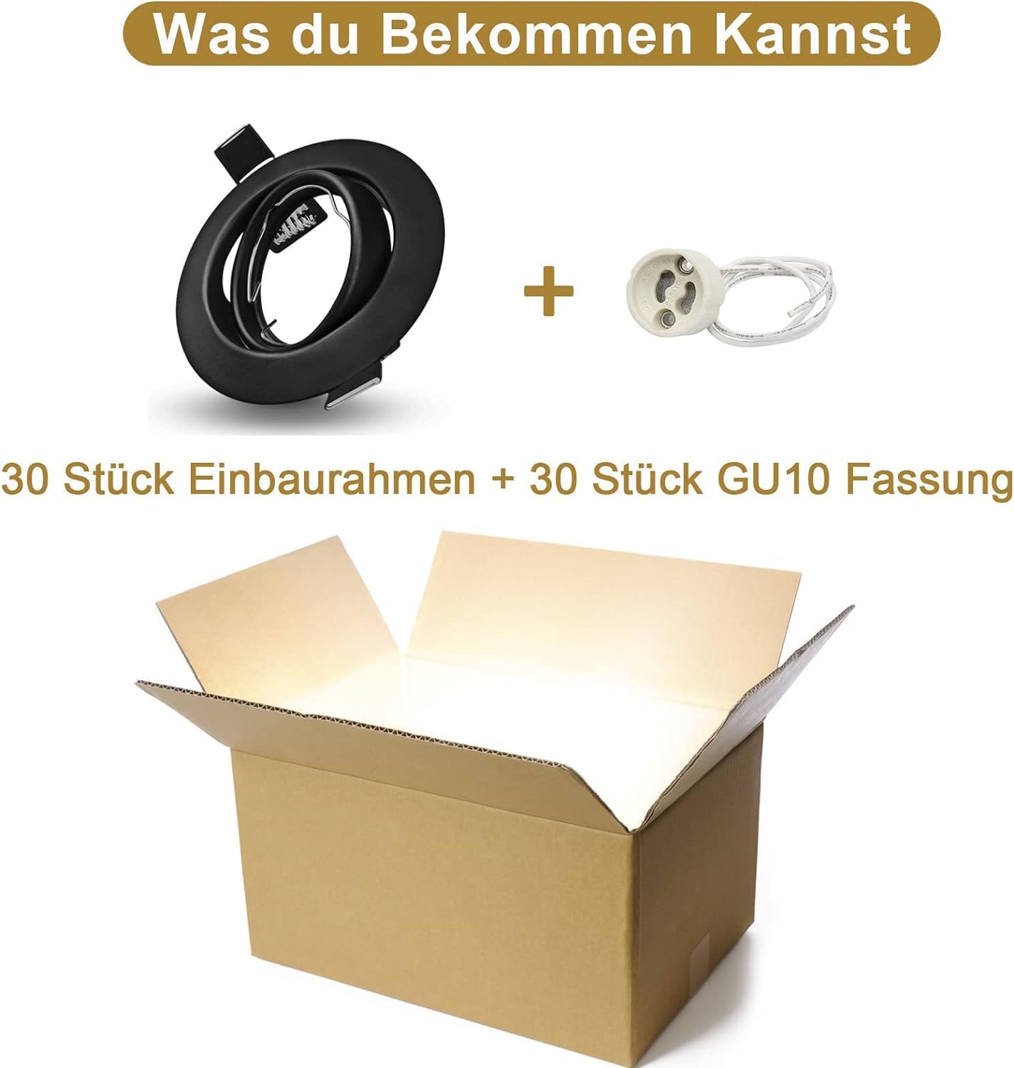 K4 GU10 LED Einbaurahmen Set – Bild 67 #Matt Schwarz