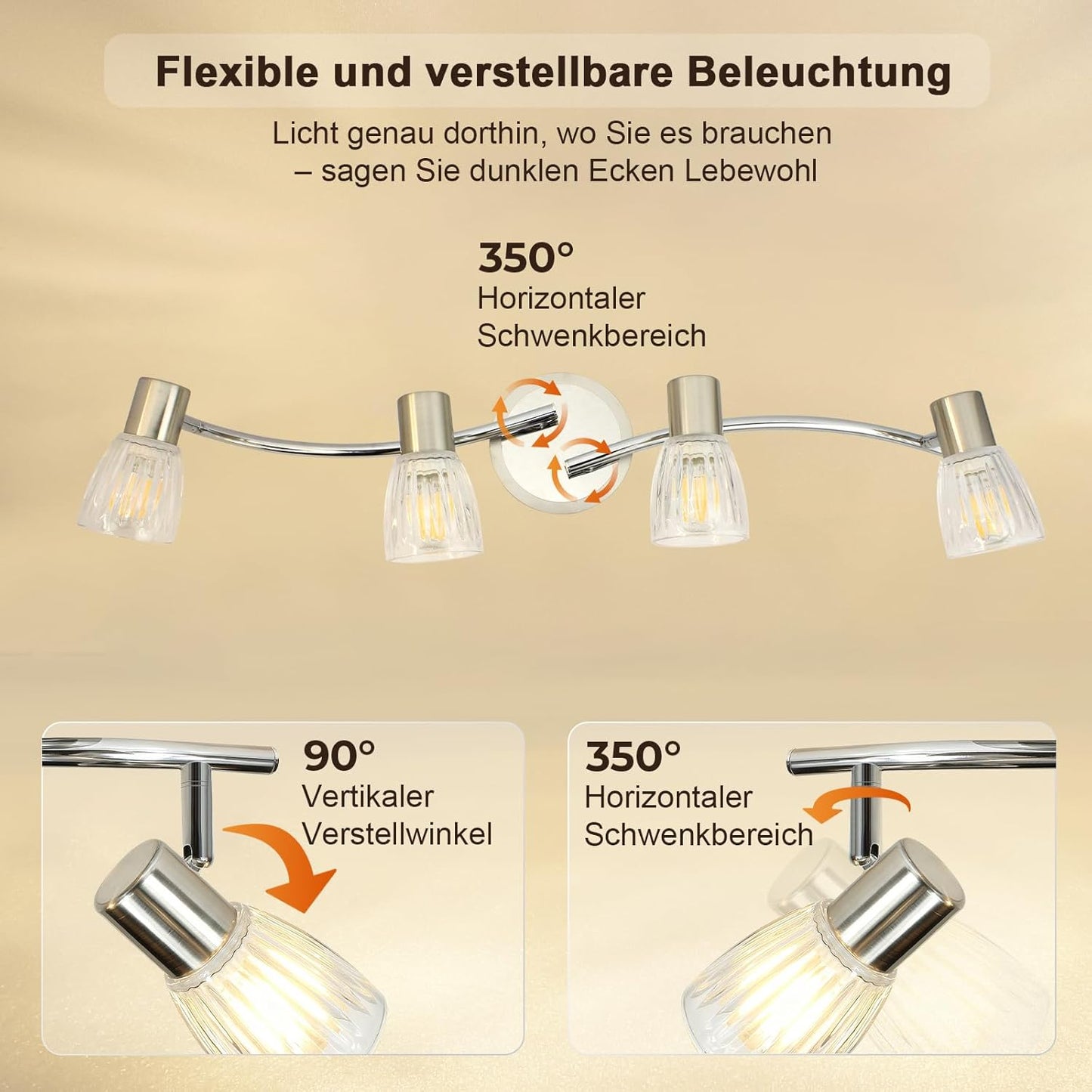 Unikcst Streifenglas Chrom 4 Flammig – Bild 6 #4 Flammig