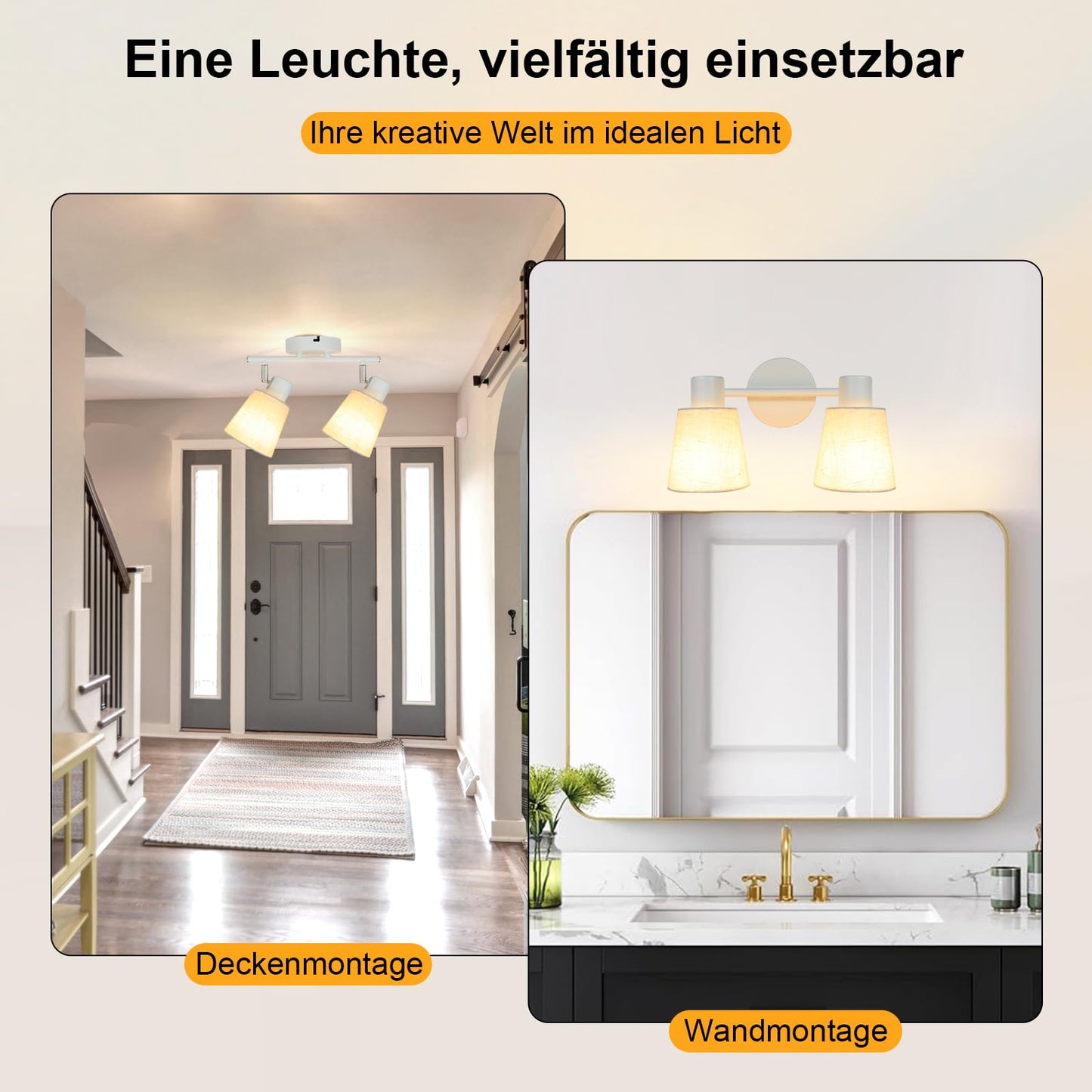 Unikcst Deckenstrahler Leinen 2 Flammig – Bild 6 #2 Flammig
