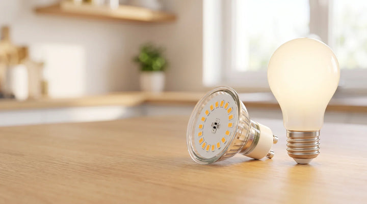 GU10-LED-Strahler und E27-LED-Birne im Vergleich – unterschiedliche Energieeffizienzklassen