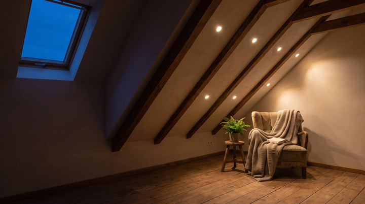 Dachschräge beleuchten: Einbaustrahler richtig planen