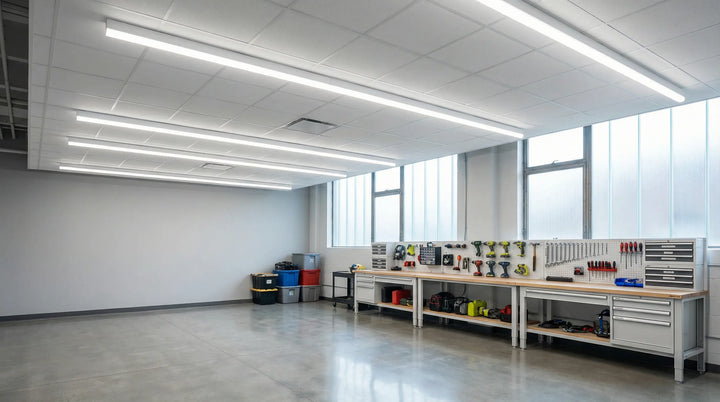 Professionelle Werkstatt- und Garagenbeleuchtung mit LED-Feuchtraumleuchten