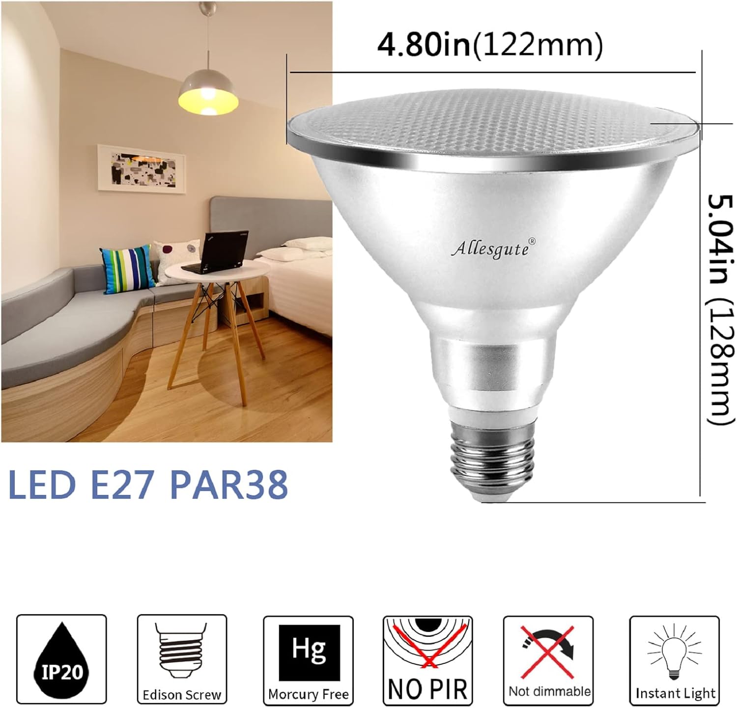 Allesgute PAR38 LED 15W E27 – Bild 5