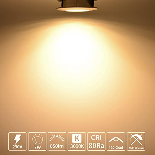 HiBay LED Einbaustrahler 7W IP44 Ultra Flach – Bild 6 #Nickel Gebürstet #Warmweiß 3000K