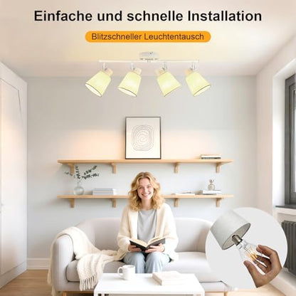 Unikcst Deckenstrahler Leinen 4 Flammig – Bild 4 #4 Flammig