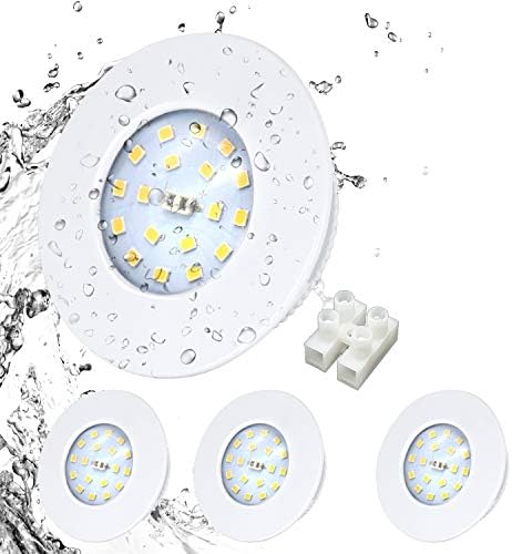 HiBay LED Einbaustrahler 5W IP44 Ultra Flach – Bild 15 #Weiß #Warmweiß 3000K #4er Set