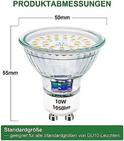 Unikcst GU10 LED 10W Nicht Dimmbar – Bild 2 #Warmweiß 3000K #6er Set