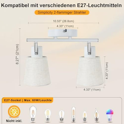 Unikcst Deckenstrahler Leinen 2 Flammig – Bild 5 #2 Flammig