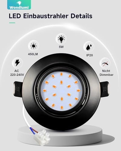 Wondlumi 6er LED Einbaustrahle – NW