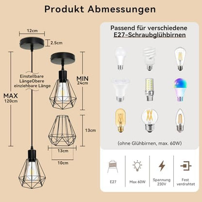 HiBay Pendelleuchte Diamant 1er Einzeln – Bild 5 #1er Einzeln