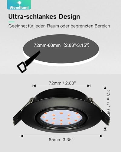Wondlumi 6er LED Einbaustrahle – WW
