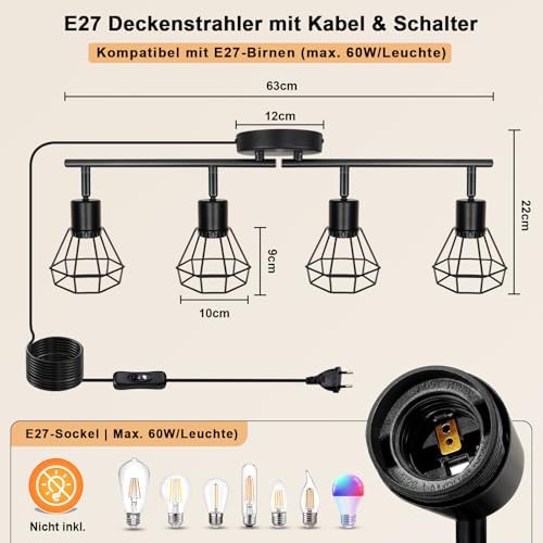 HiBay Stecker-Strahler 4 Flammig – Bild 2 #4 Flammig