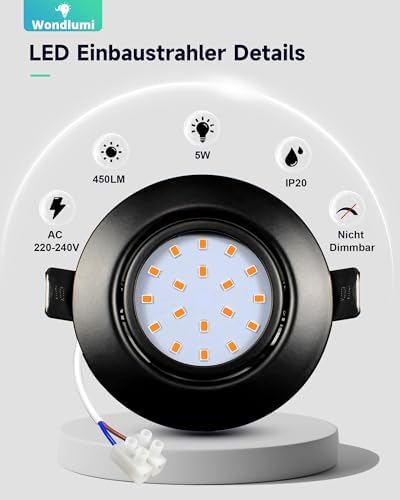 Wondlumi 6er LED Einbaustrahle – WW