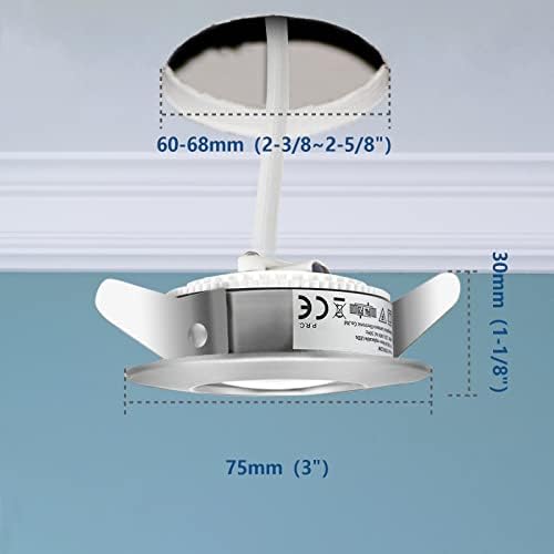 HiBay LED Einbaustrahler 5W IP44 Ultra Flach – Bild 2 #Nickel Gebürstet