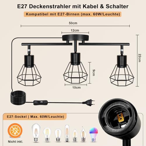 HiBay Stecker-Strahler 3 Flammig – Bild 2 #3 Flammig