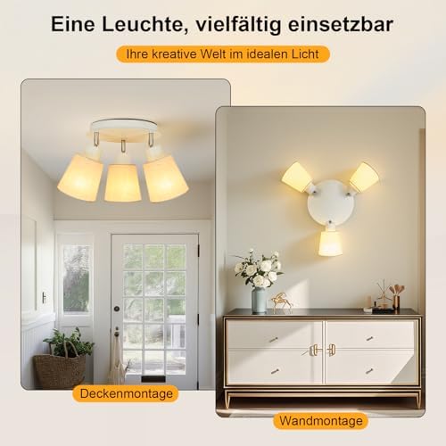 Unikcst Deckenstrahler Leinen 3 Flammig – Bild 6 #3 Flammig