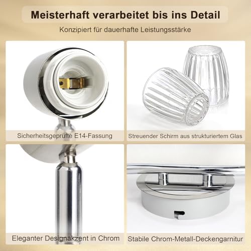Unikcst Streifenglas Chrom 6 Flammig – Bild 4 #6 Flammig
