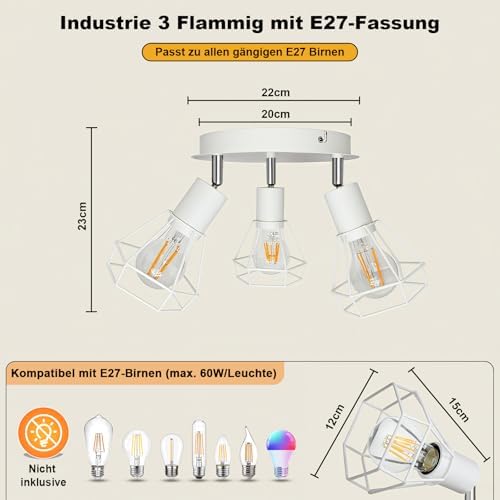 HiBay Diamant Weiß 3 Flammig – Bild 4 #3 Flammig