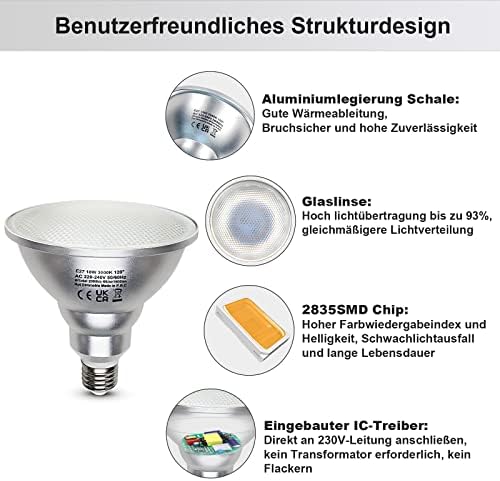 Unikcst PAR38 18W 4er Set – Bild 4