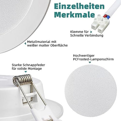 Unikcst LED Einbaustrahler 9W 120mm – 3CCT