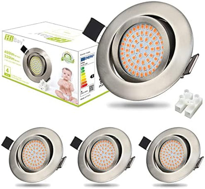 HiBay LED Einbaustrahler Ultra Flach 3,5W – Bild 1 #Warmweiß 3000K #4er Set