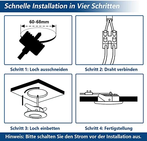 HiBay LED Einbaustrahler 7W IP44 Ultra Flach – Bild 5 #Nickel Gebürstet