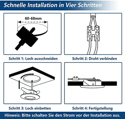 HiBay LED Einbaustrahler 7W IP44 Ultra Flach – Bild 5 #Nickel Gebürstet