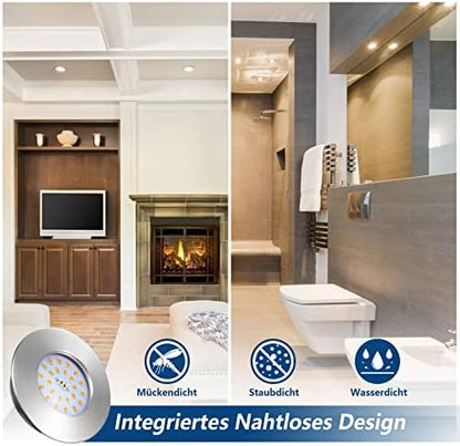 HiBay LED Einbaustrahler 7W IP44 Ultra Flach – Bild 4 #Nickel Gebürstet