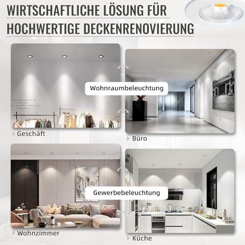 Wondlumi 6er LED Einbaustrahler 7W COB Weiß Matt – Bild 14