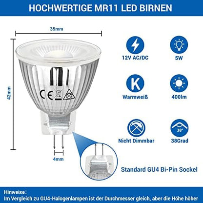 Allesgute MR11 LED 5W GU4 – Bild 2 #Warmweiß 3000K