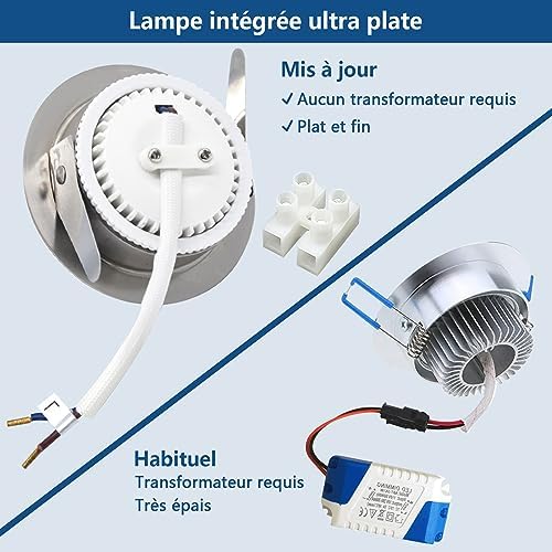 HiBay LED Einbaustrahler 5W IP44 Ultra Flach – Bild 3 #Nickel Gebürstet