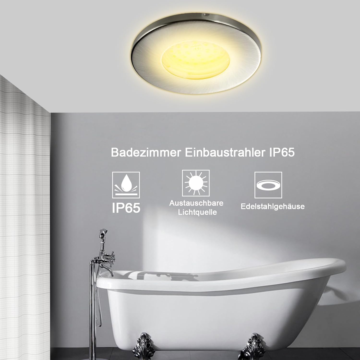 HiBay LED Einbaustrahler Set IP44 GU10 Bad 5W – Bild 4 #3000K Warmweiß