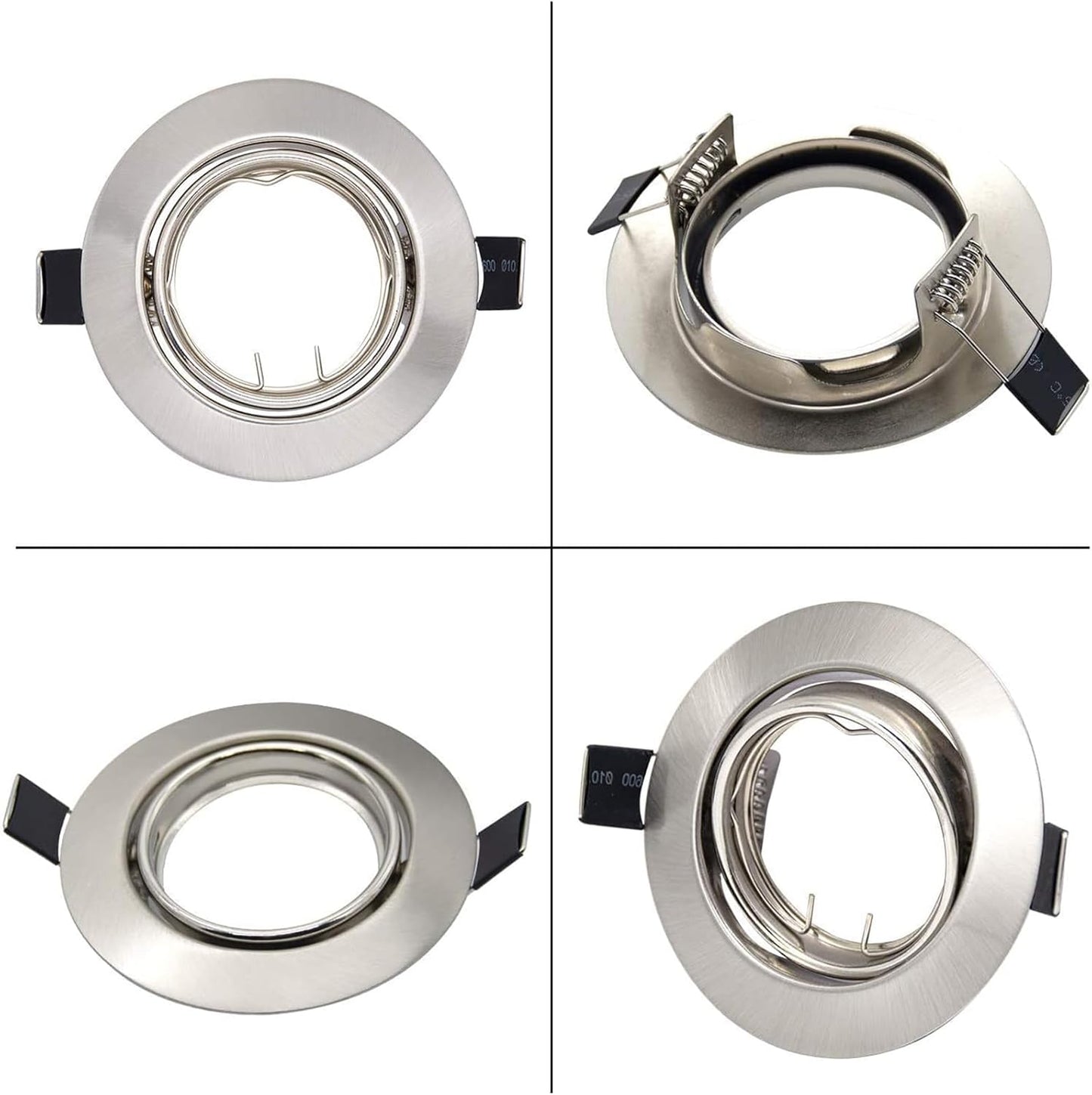 K4 GU10 LED Einbaurahmen Set – Bild 5 #Silber – gebürsteter Edelstahl