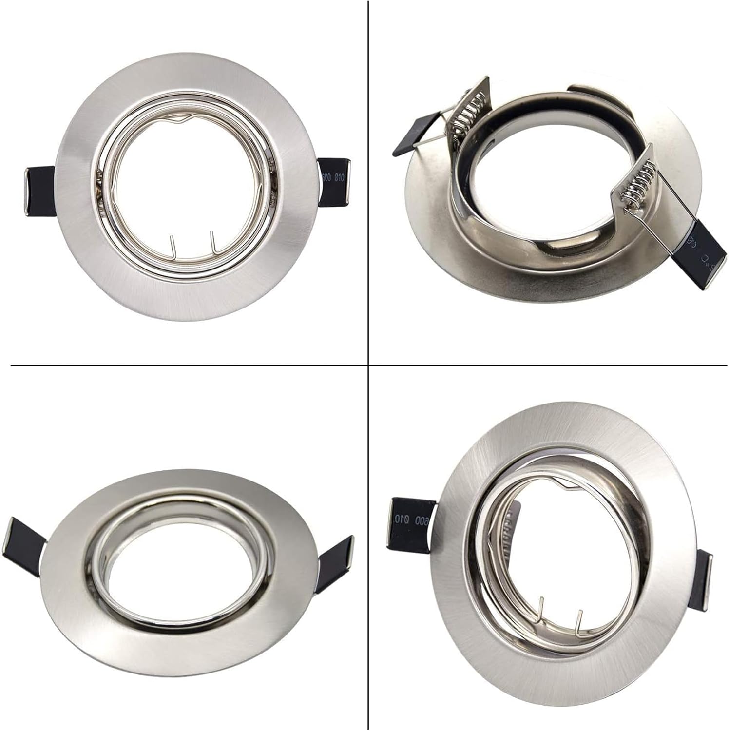 K4 GU10 LED Einbaurahmen Set – Bild 5 #Silber – gebürsteter Edelstahl