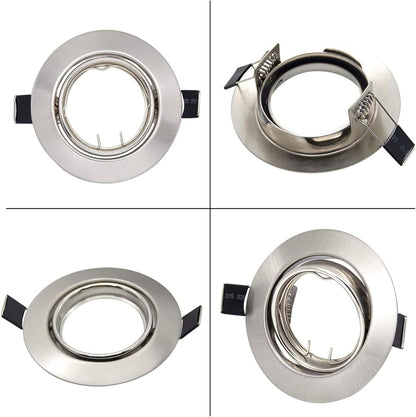 K4 GU10 LED Einbaurahmen Set – Bild 5 #Silber – gebürsteter Edelstahl